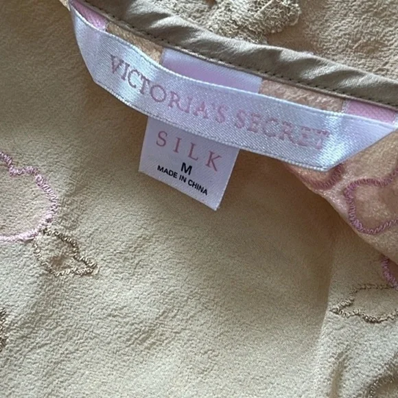 Victoria’s Secret Nude Embroidered Silk Maxi Slip - Picture 11 of 13